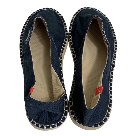 Havaianas Espadrilles Women Shoes 7 Blue Gold Threading Brazil Casual Flat - Picture 7 of 10